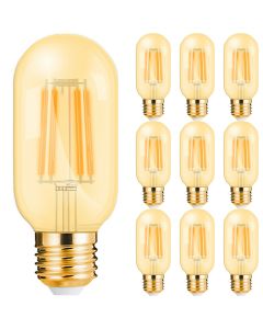 Voordeelpak 10x LED Lamp E27 Buis Filament - Brinton - Amber 4W 360lm - 822 Zeer Warm Wit 2200K - T45 | Vervangt 32W