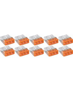 WAGO - Lasklem - 3 Polig - 0.5-2.5mm2 - Oranje - 10 Stuks