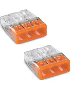 WAGO - Lasklem - 3 Polig - 0.5-2.5mm2 - Oranje - 2 Stuks