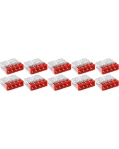 WAGO - Lasklem - 4 Polig - 0.5-2.5mm2 - Rood - 10 Stuks