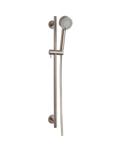 Thermostatische Regendoucheset - Leoni Rimbo - 22cm - Vierkante Hoofddouche - Staafhanddouche - RVS - Mat Zwart