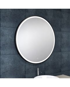 Wiesbaden Maro Spiegel Met LED - Dimbaar - Spiegelverwarming - Rond - 100cm - Mat Zwart