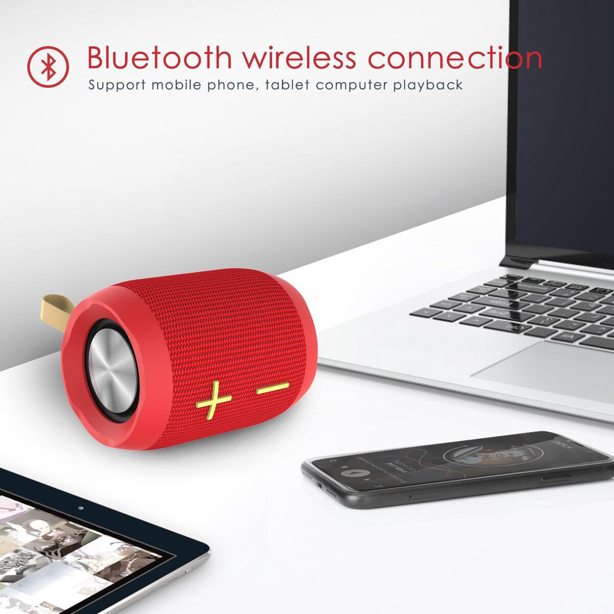 Draadloze Bluetooth Speaker - Aigi Nixa - Rood