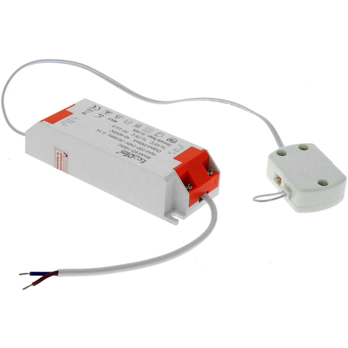 EcoDim - LED Driver - Trafo - Transformator - ED-10051 - Dimbaar - 8-12W - 24-38V - Max. 4 Spots product afbeelding