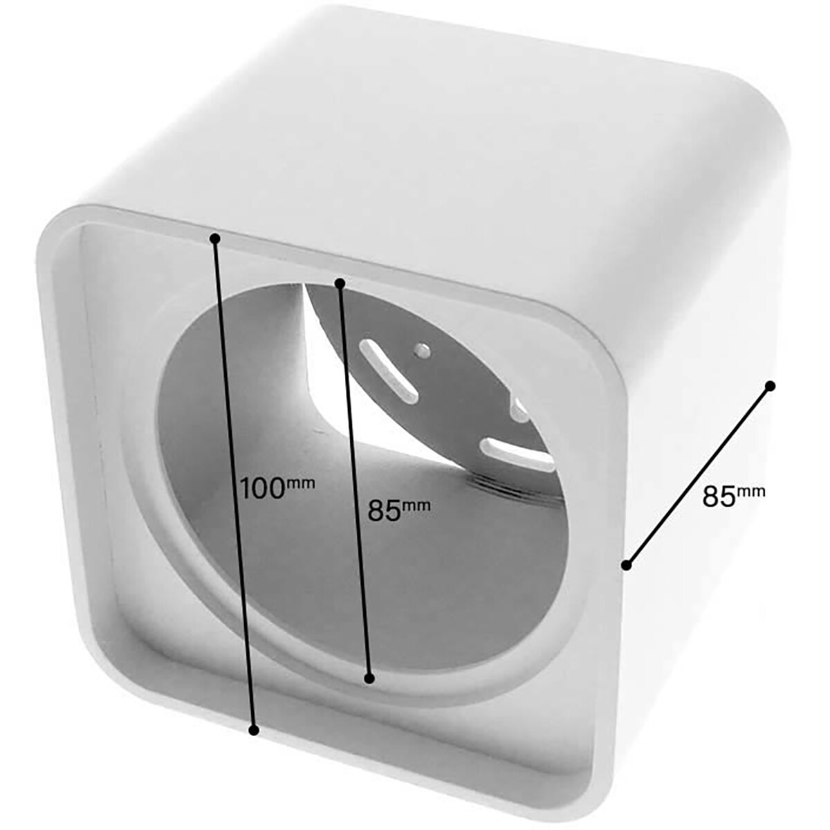 EcoDim - Opbouwspot - ED-10038 - Opbouw Vierkant - Mat Wit - Schroefloos - Aluminium - Verdiept - 100mm