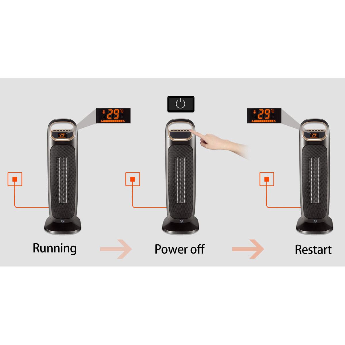 Elektrische Kachel - Aigi Hona - Afstandsbediening - Timer - 4 Standen - Zwart