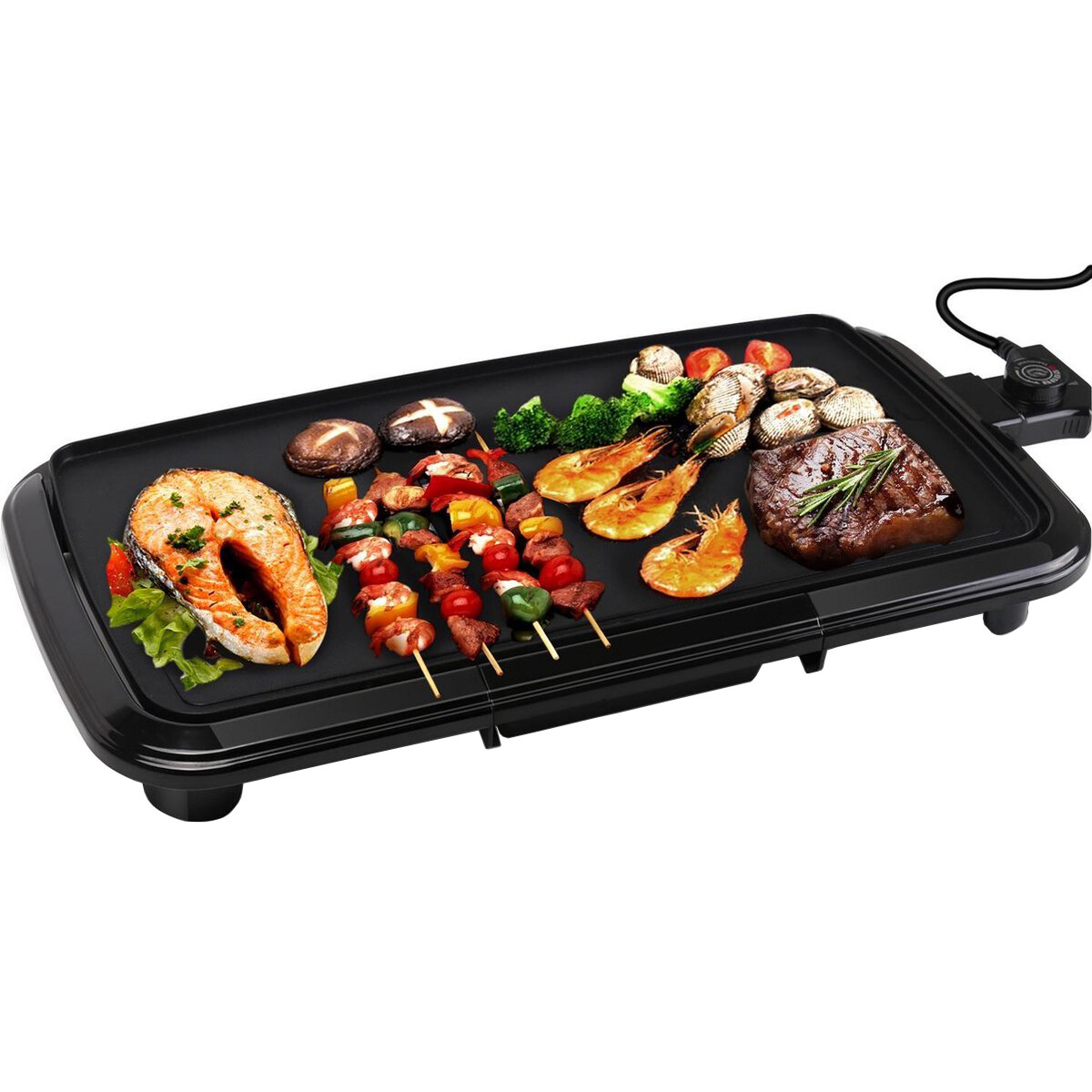 Grillplaat Aigi Vrimo 1800 Watt Zwart