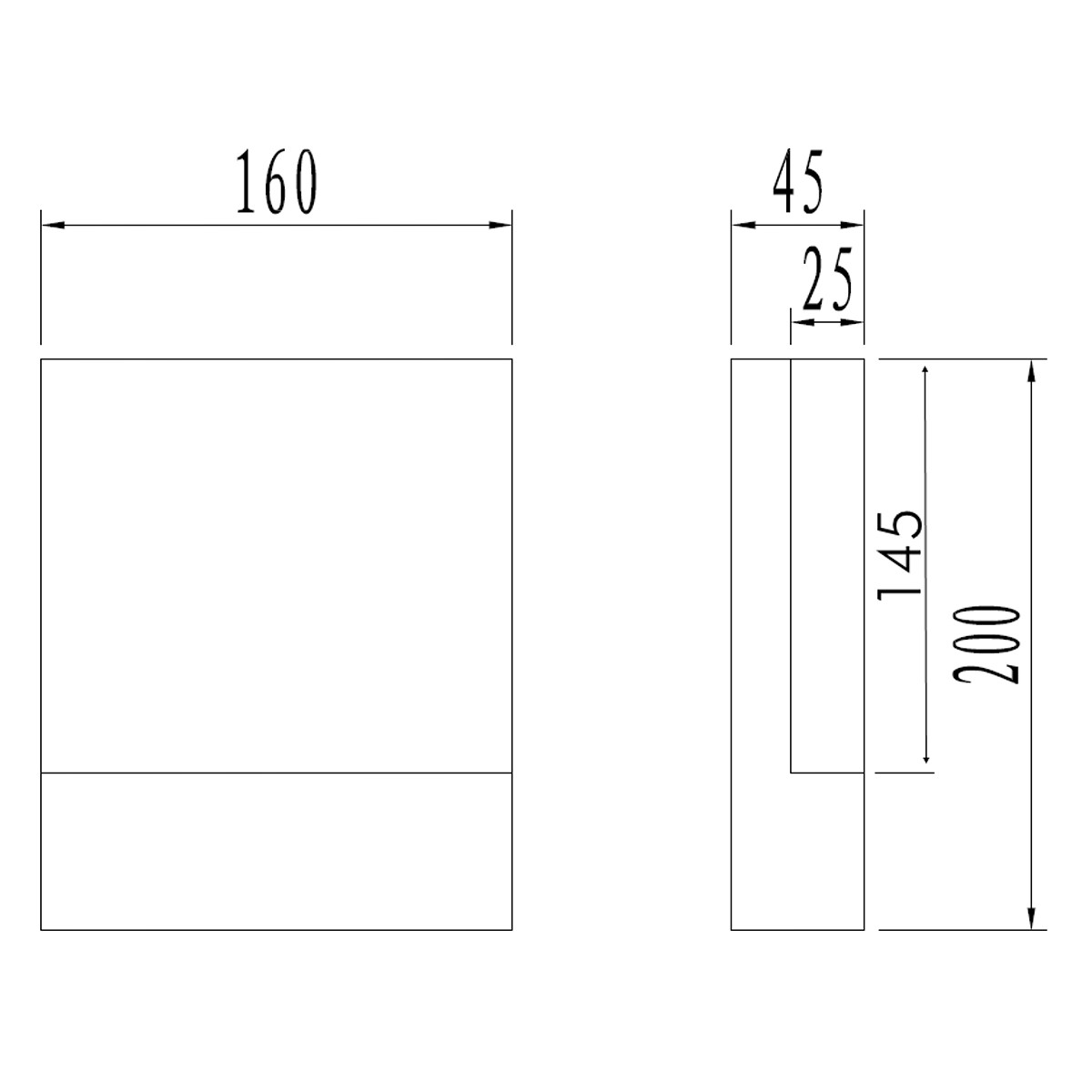 Huisnummer Verlichting - Trion Pecano - 6W - Warm Wit 3000K - Waterdicht IP54 - Rechthoek - Mat Antraciet - Aluminium