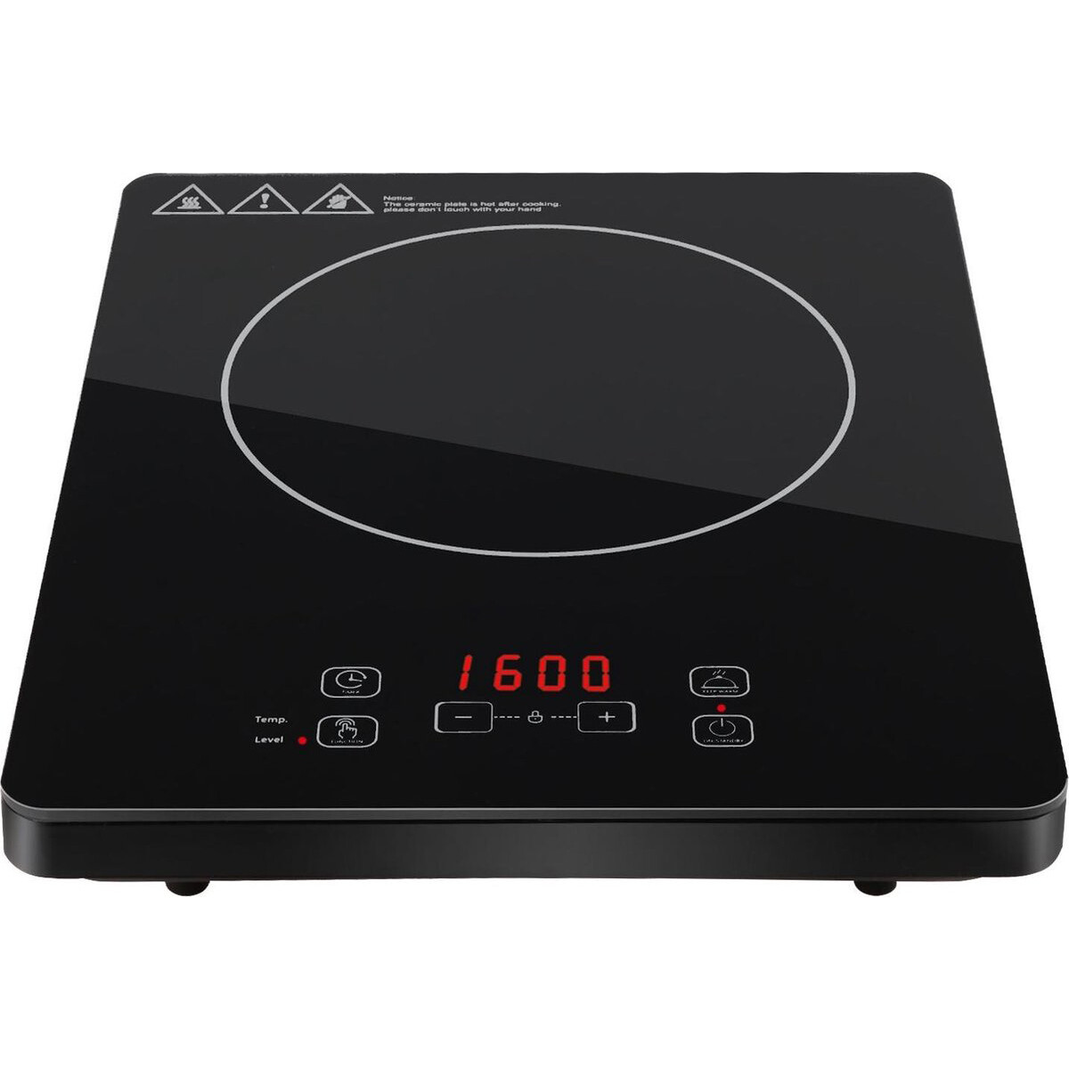 Inductie Kookplaat - Aigi Blony - 2000 Watt - Touch Control - LED Display - Zwart