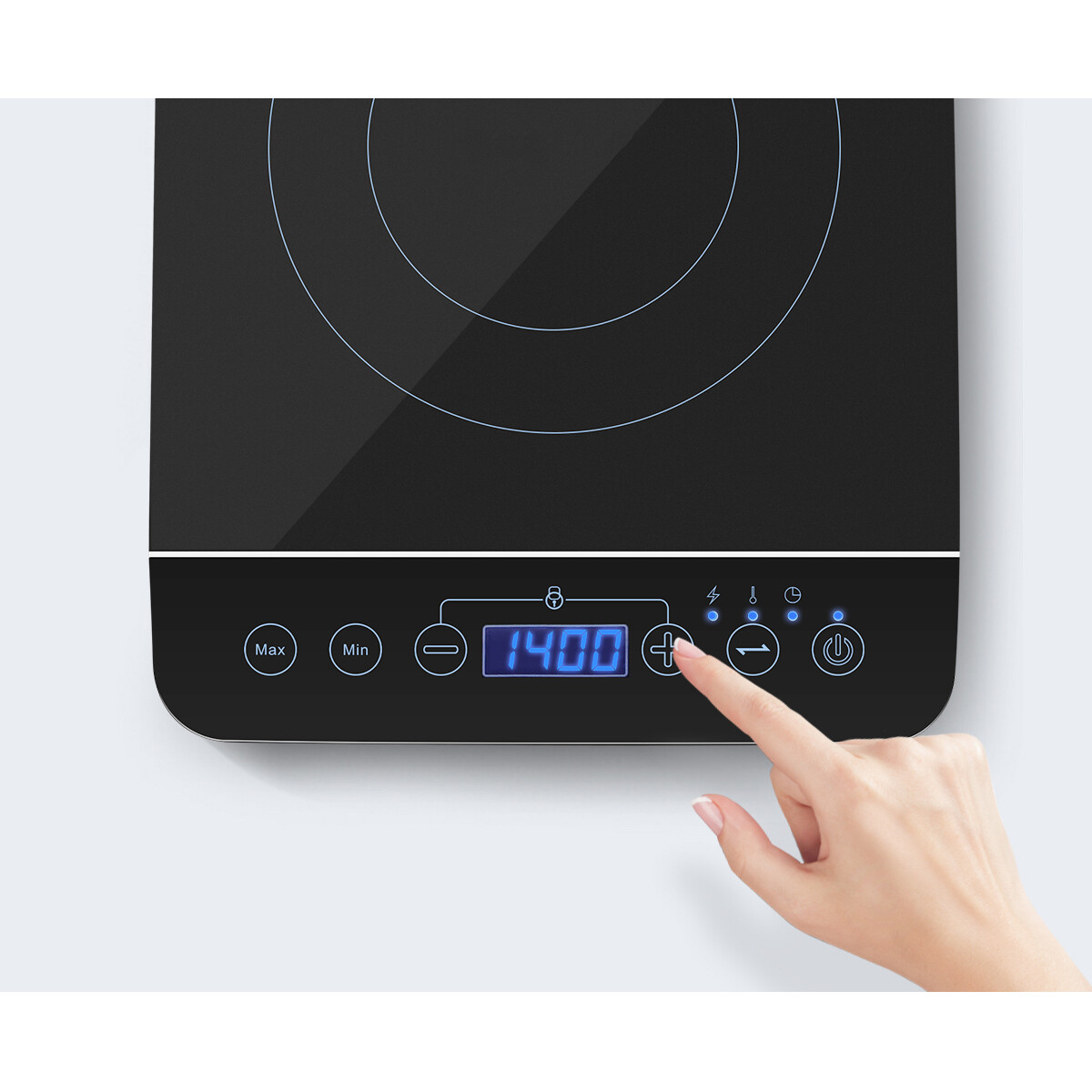 Inductie Kookplaat - Aigi Brify - 2000 Watt - Touch Control - LED Display - Zwart