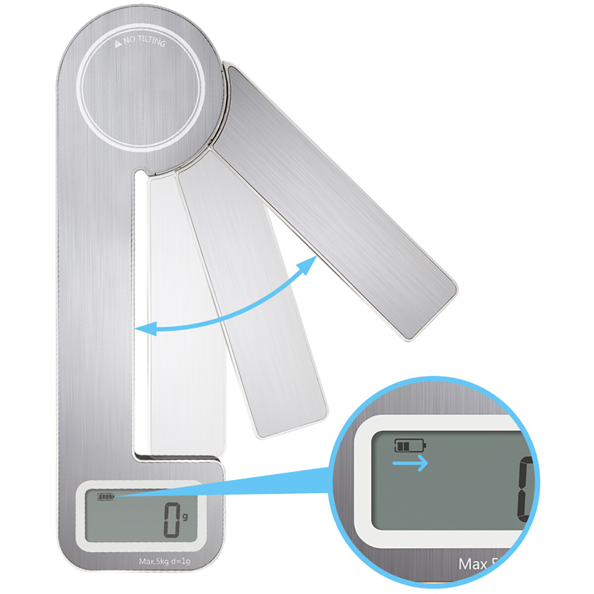 Keukenweegschaal - Aigi Ninon - Digitaal - LCD Display - Zilver