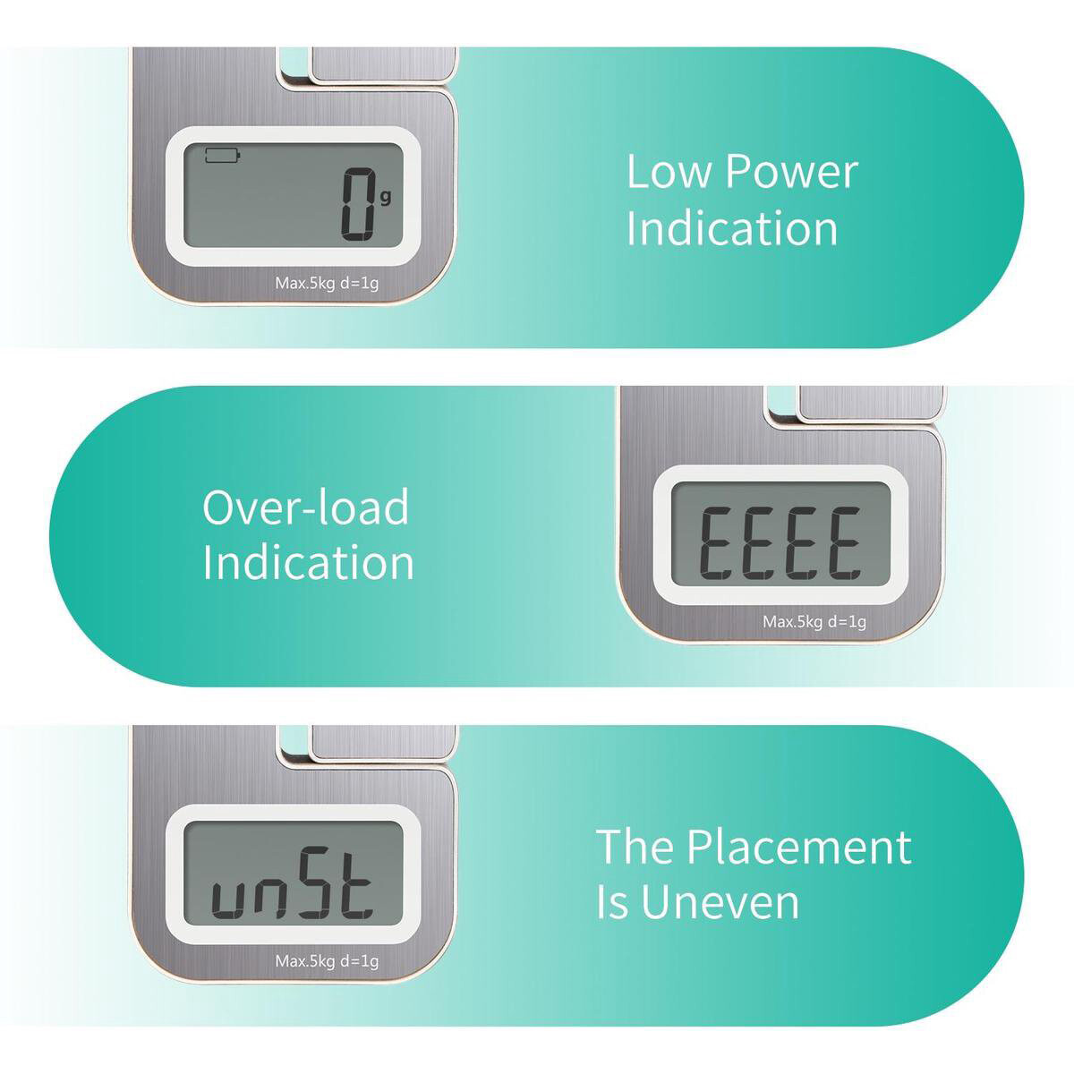 Keukenweegschaal - Aigi Ninon - Digitaal - LCD Display - Zilver