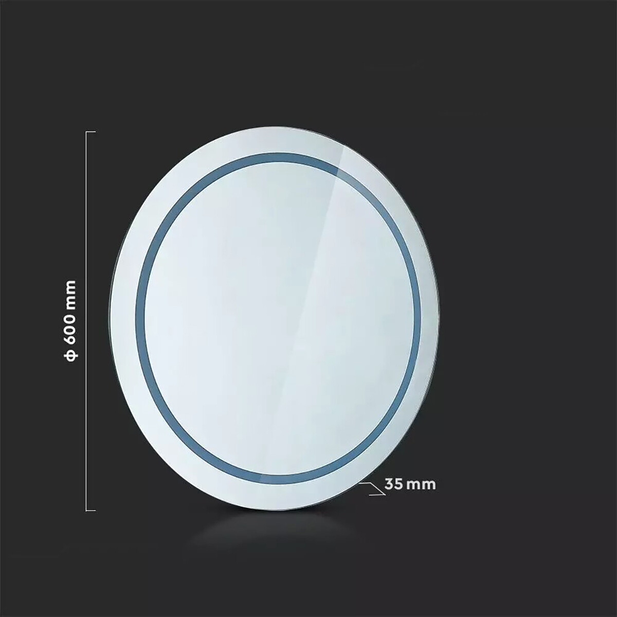 LED Badkamerspiegel - Viron Mirron - Ø60cm - Rond - Anti Condens - Helder/Koud Wit 6400K