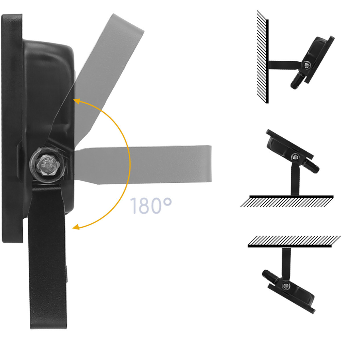 LED Bouwlamp 100 Watt - LED Schijnwerper - Aigi Stado - Helder/Koud Wit 6400K - Waterdicht IP65 - Mat Zwart - Aluminium