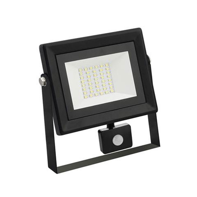 LED Bouwlamp 30 Watt met sensor - LED Schijnwerper - Pardus - Helder/Koud Wit 6400K - Waterdicht IP65