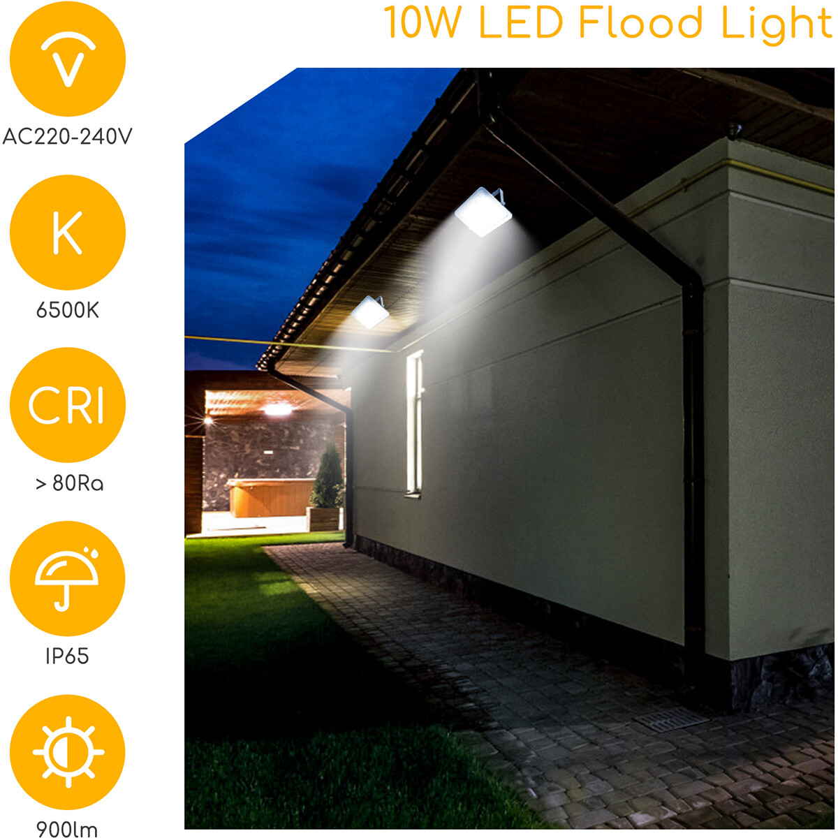 LED Bouwlamp - Aigi Zuino - 10 Watt - Helder/Koud Wit 6500K - Waterdicht IP65 - Kantelbaar - Mat Grijs - Aluminium