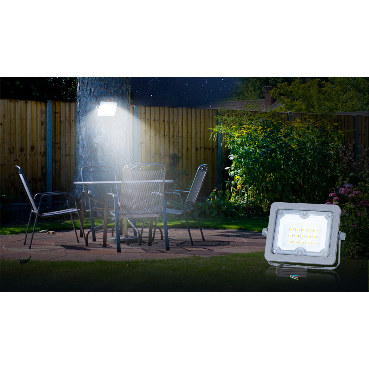 LED Bouwlamp - Aigi Zuino - 10 Watt - Helder/Koud Wit 6500K - Waterdicht IP65 - Kantelbaar - Mat Grijs - Aluminium