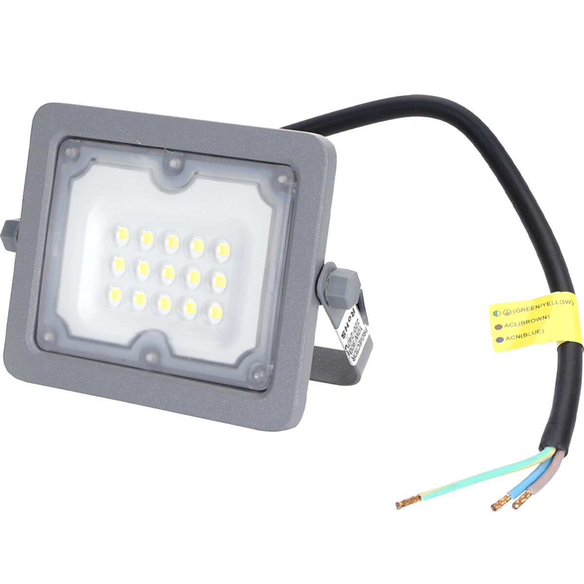 LED Bouwlamp - Aigi Zuino - 10 Watt - Helder/Koud Wit 6500K - Waterdicht IP65 - Kantelbaar - Mat Grijs - Aluminium product afbeelding