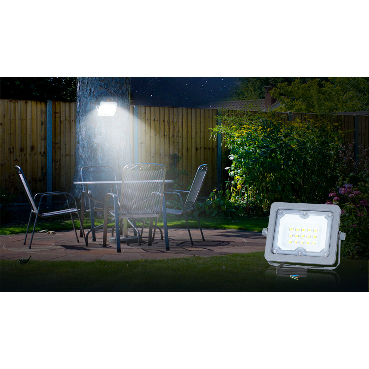 LED Bouwlamp - Aigi Zuino - 10 Watt - Natuurlijk Wit 4000K - Waterdicht IP65 - Kantelbaar - Mat Grijs - Aluminium