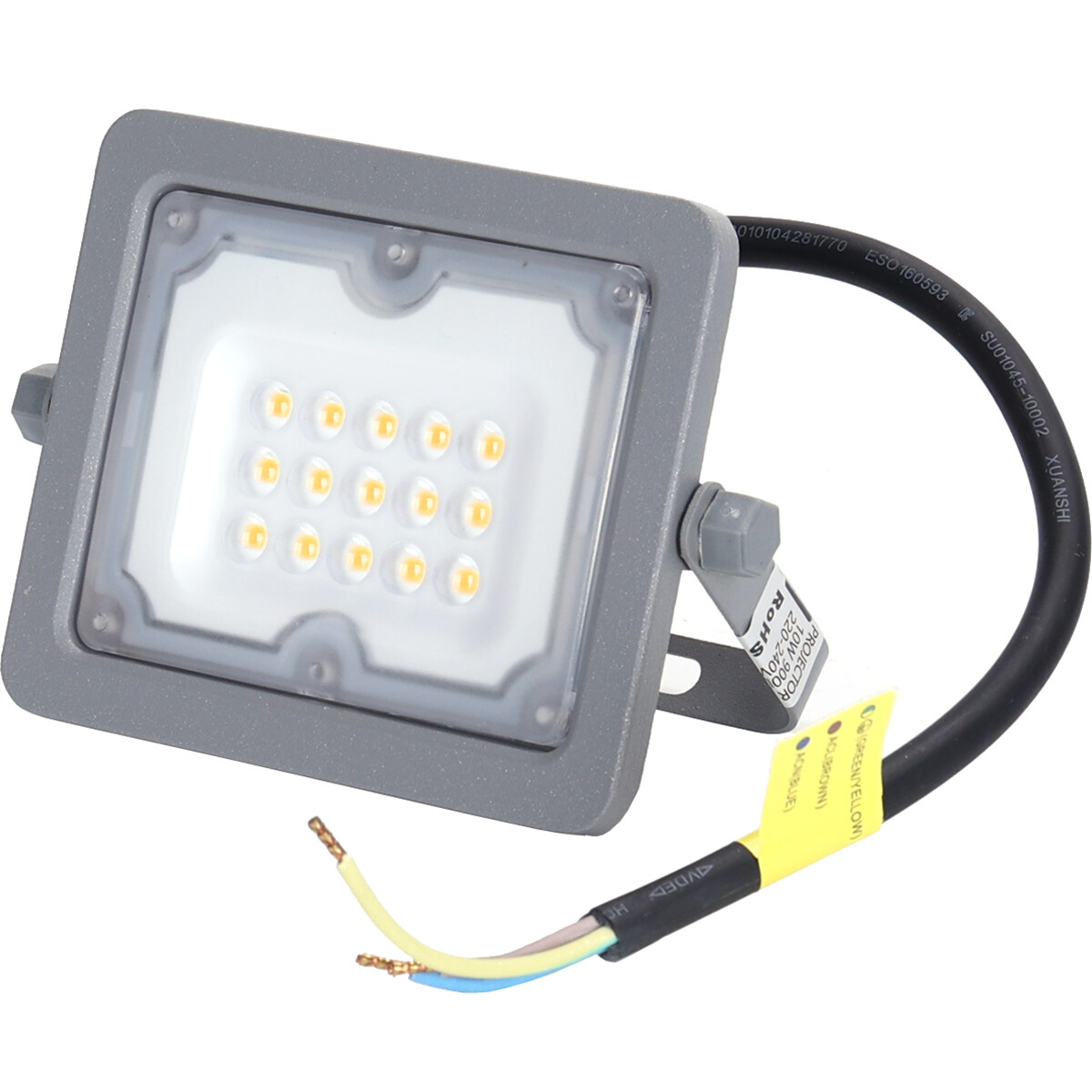 LED Bouwlamp - Aigi Zuino - 10 Watt - Natuurlijk Wit 4000K - Waterdicht IP65 - Kantelbaar - Mat Grijs - Aluminium product afbeelding