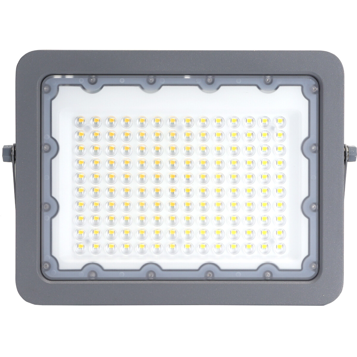 LED Bouwlamp - Aigi Zuino - 100 Watt - Natuurlijk Wit 4000K - Waterdicht IP65 - Kantelbaar - Mat Grijs - Aluminium