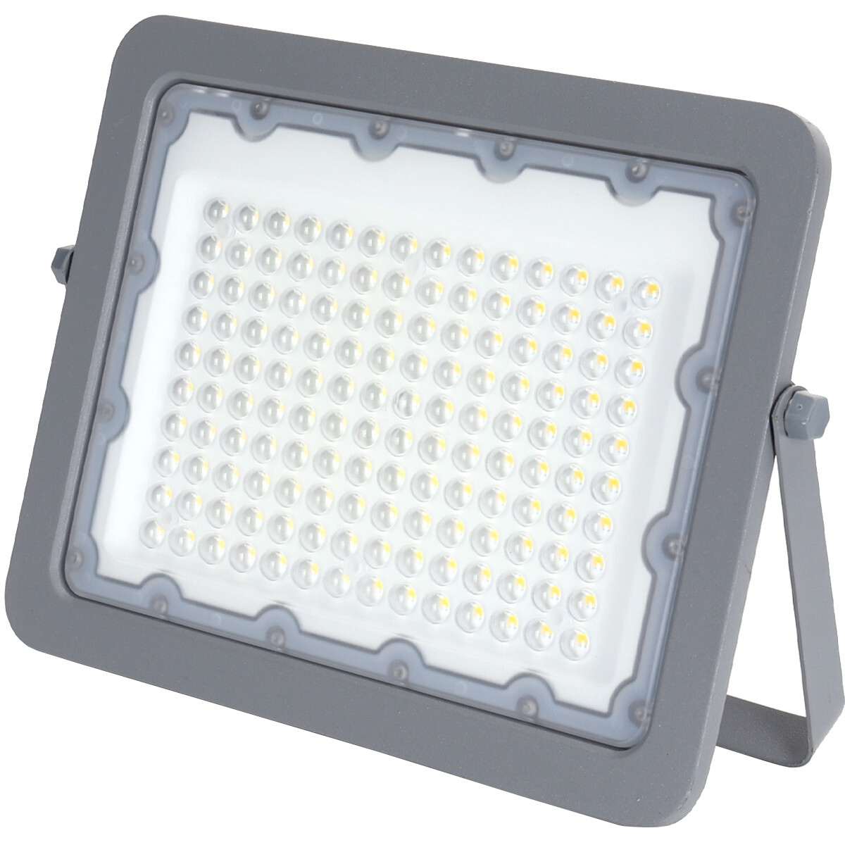 LED Bouwlamp - Aigi Zuino - 100 Watt - Natuurlijk Wit 4000K - Waterdicht IP65 - Kantelbaar - Mat Grijs - Aluminium product afbeelding