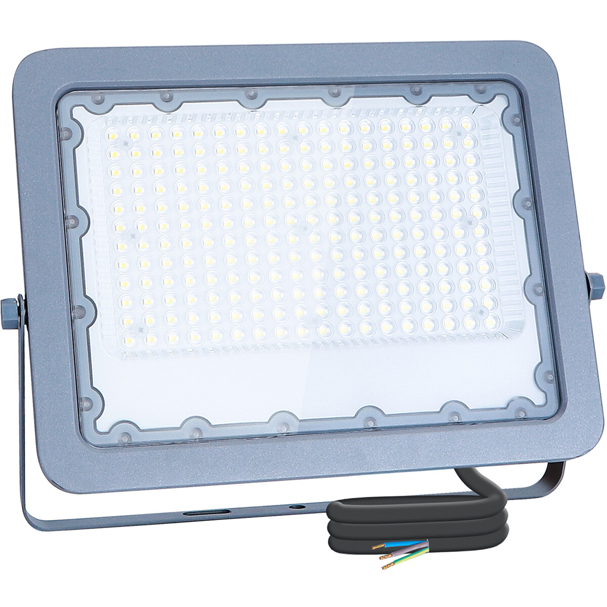 LED Bouwlamp - Aigi Zuino - 150 Watt - Helder/Koud Wit 6500K - Waterdicht IP65 - Kantelbaar - Mat Grijs - Aluminium