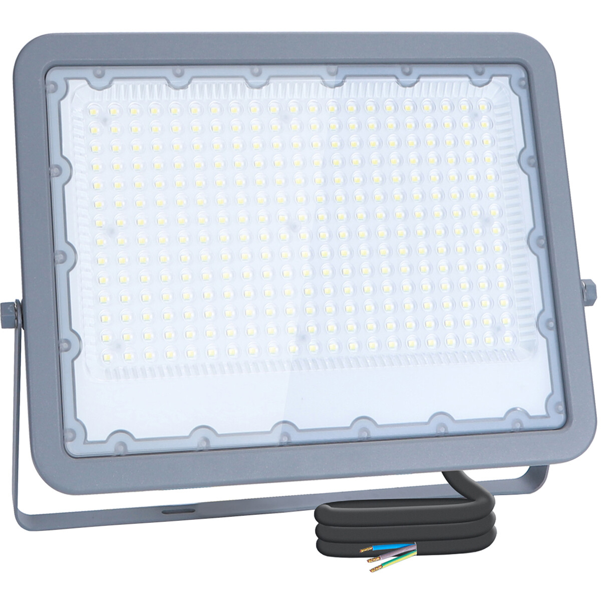 LED Bouwlamp - Aigi Zuino - 200 Watt - Helder/Koud Wit 6500K - Waterdicht IP65 - Kantelbaar - Mat Grijs - Aluminium