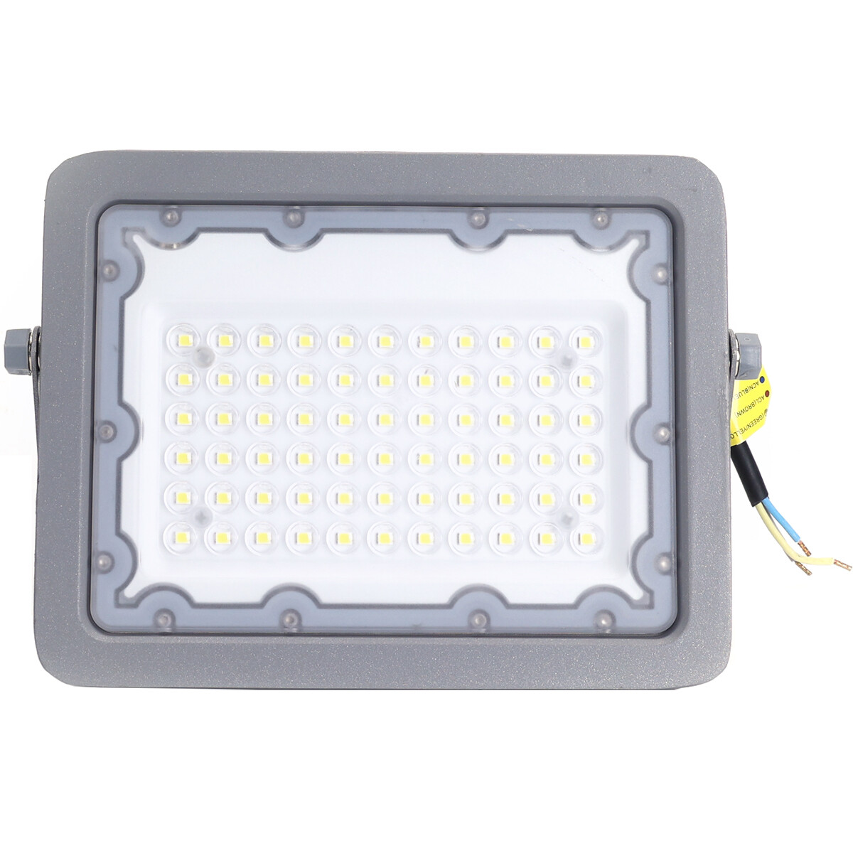 LED Bouwlamp - Aigi Zuino - 50 Watt - Helder/Koud Wit 6500K - Waterdicht IP65 - Kantelbaar - Mat Grijs - Aluminium