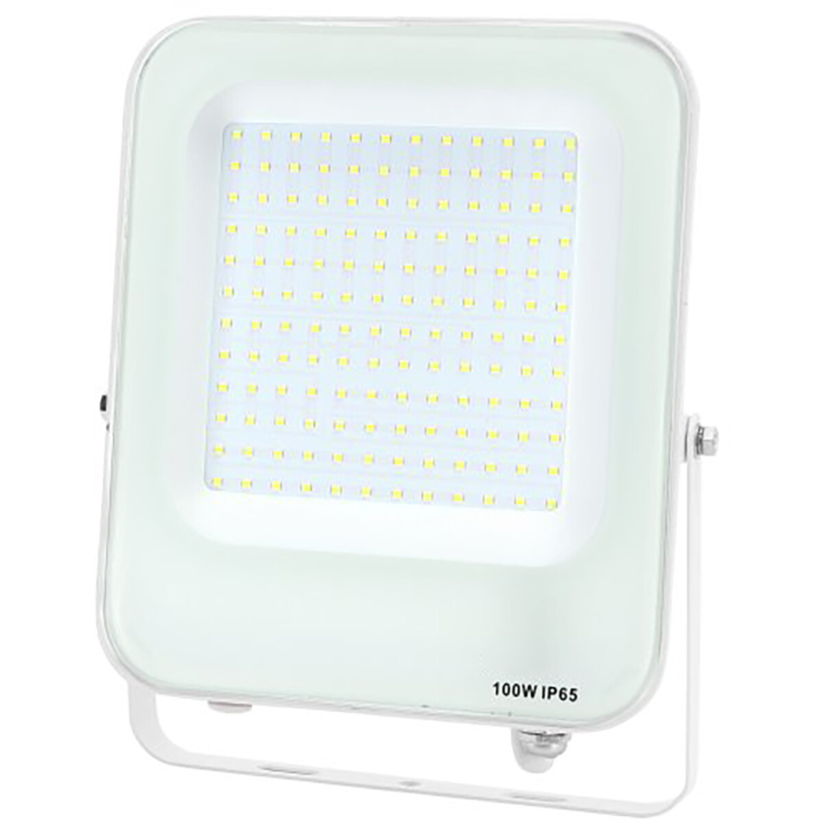 LED Bouwlamp - LED Schijnwerper - Aigi Rekan - 100 Watt - Helder/Koud Wit 6500K - Waterdicht IP65 - Rechthoek - Mat Wit - Aluminium product afbeelding