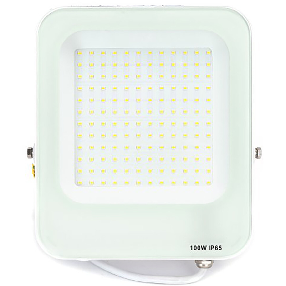 LED Bouwlamp - LED Schijnwerper - Aigi Rekan - 100 Watt - Natuurlijk Wit 4000K - Waterdicht IP65 - Rechthoek - Mat Wit - Aluminium