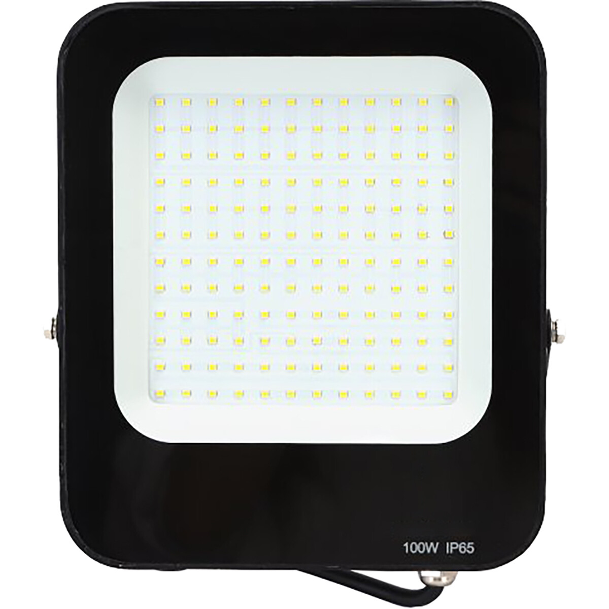 LED Bouwlamp - LED Schijnwerper - Aigi Rekan - 100 Watt - Natuurlijk Wit 4000K - Waterdicht IP65 - Rechthoek - Mat Zwart - Aluminium