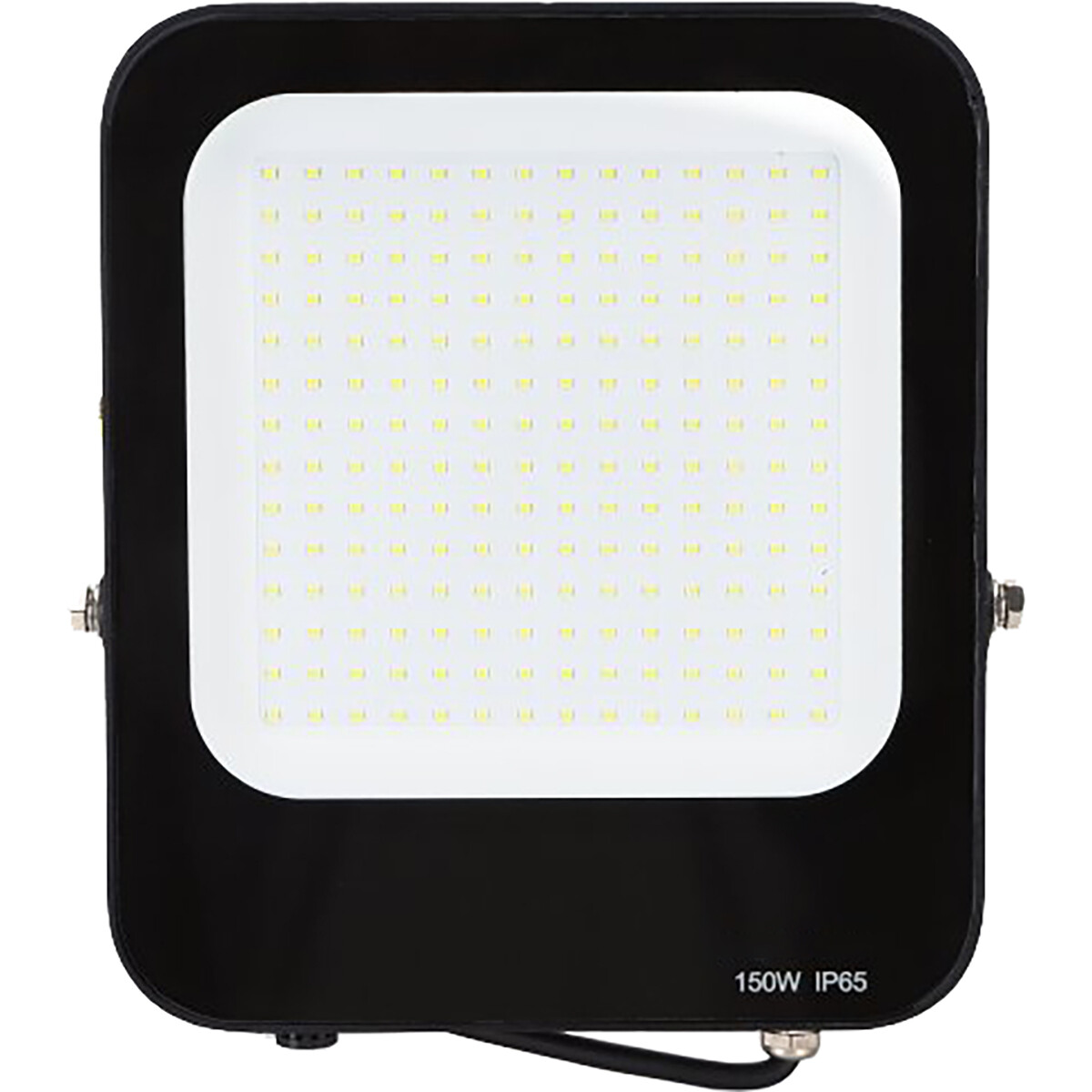 LED Bouwlamp - LED Schijnwerper - Aigi Rekan - 150 Watt - Helder/Koud Wit 6500K - Waterdicht IP65 - Rechthoek - Mat Zwart - Aluminium