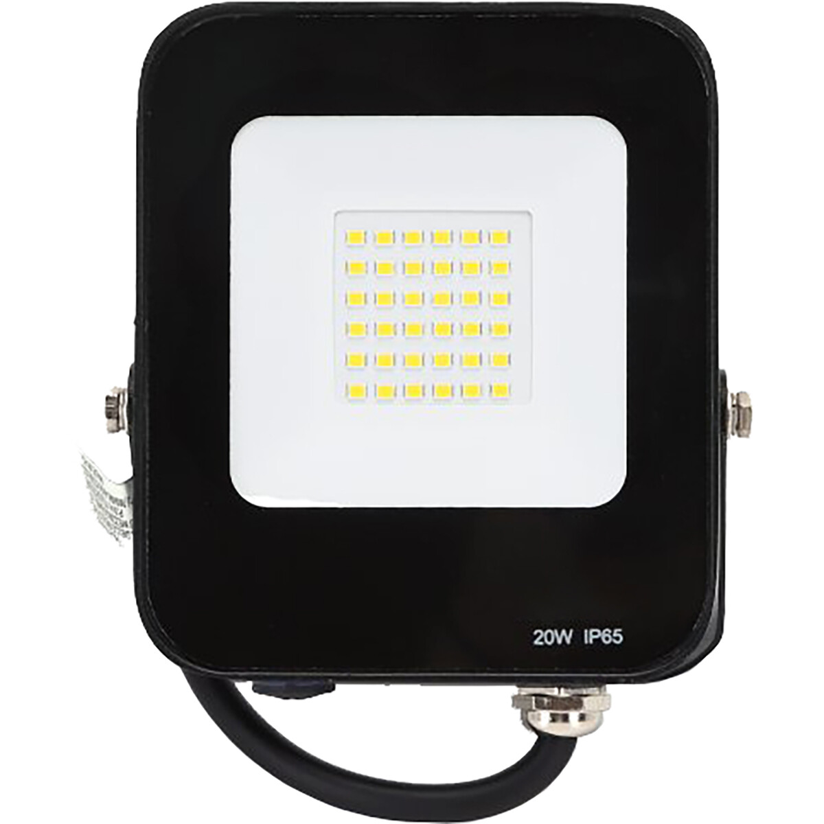 LED Bouwlamp - LED Schijnwerper - Aigi Rekan - 20 Watt - Natuurlijk Wit 4000K - Waterdicht IP65 - Rechthoek - Mat Zwart - Aluminium