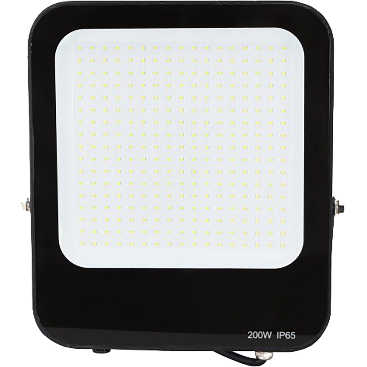 LED Bouwlamp - LED Schijnwerper - Aigi Rekan - 200 Watt - Helder/Koud Wit 6500K - Waterdicht IP65 - Rechthoek - Mat Zwart - Aluminium