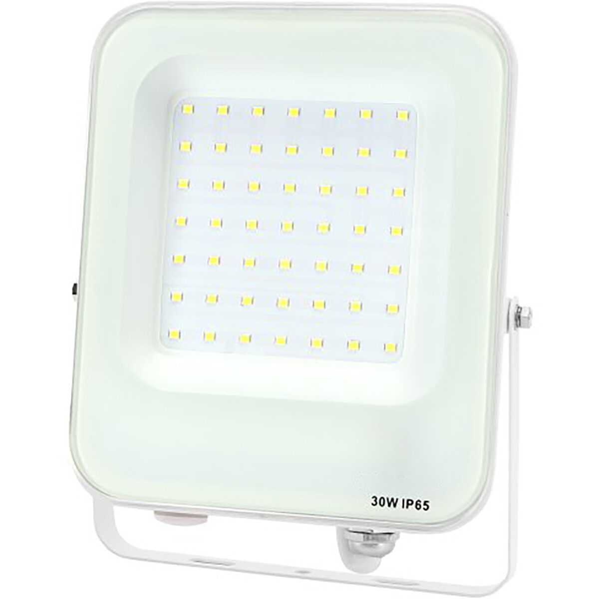 LED Bouwlamp LED Schijnwerper Aigi Rekan 30 Watt Helder-Koud Wit 6500K Waterdicht IP65 Rechthoek Mat