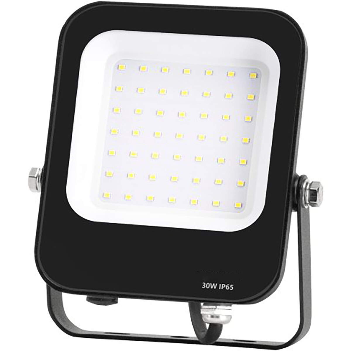 LED Bouwlamp - LED Schijnwerper - Aigi Rekan - 30 Watt - Helder/Koud Wit 6500K - Waterdicht IP65 - Rechthoek - Mat Zwart - Aluminium product afbeelding