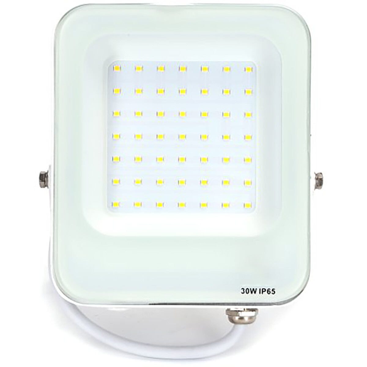 LED Bouwlamp - LED Schijnwerper - Aigi Rekan - 30 Watt - Natuurlijk Wit 4000K - Waterdicht IP65 - Rechthoek - Mat Wit - Aluminium