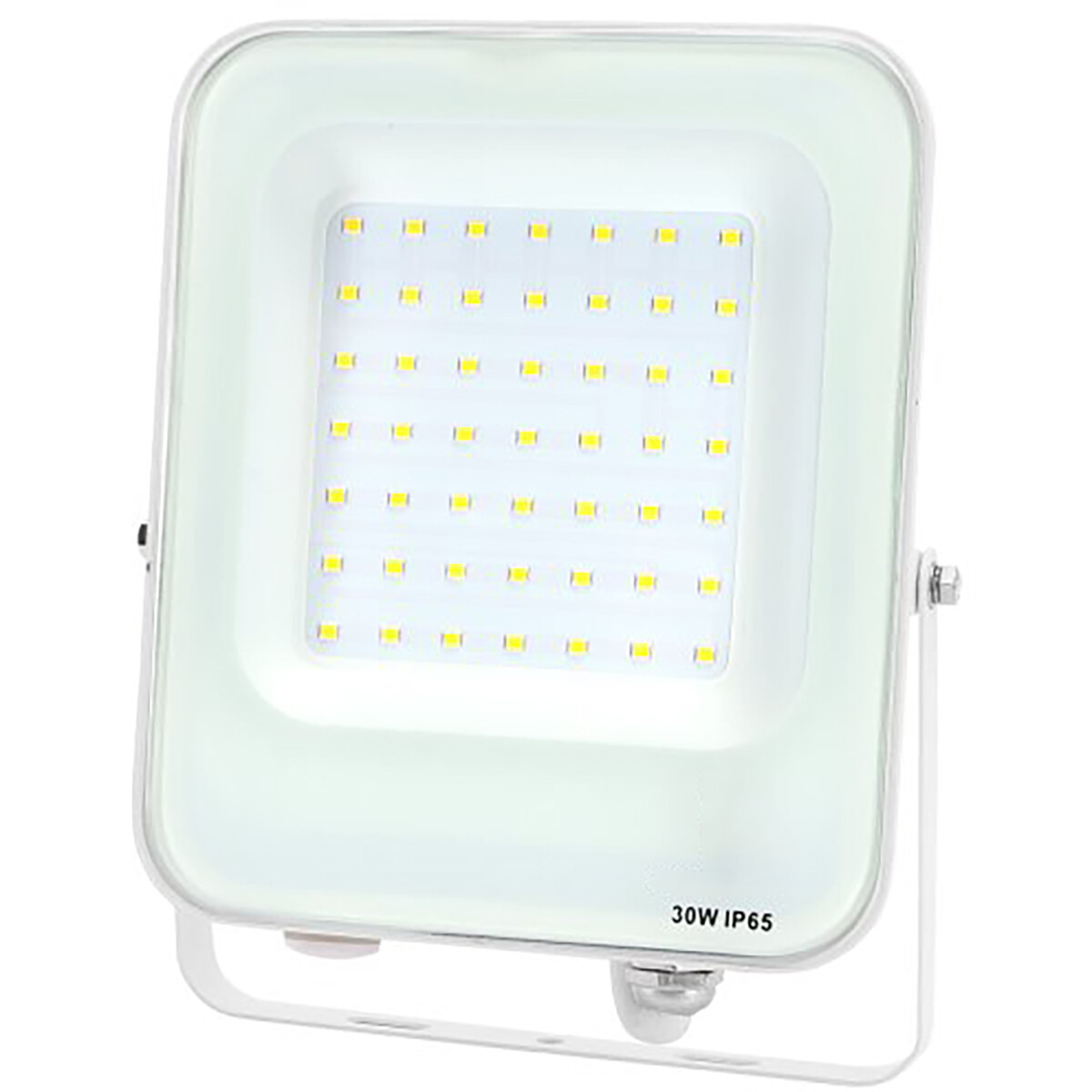 LED Bouwlamp - LED Schijnwerper - Aigi Rekan - 30 Watt - Natuurlijk Wit 4000K - Waterdicht IP65 - Rechthoek - Mat Wit - Aluminium product afbeelding