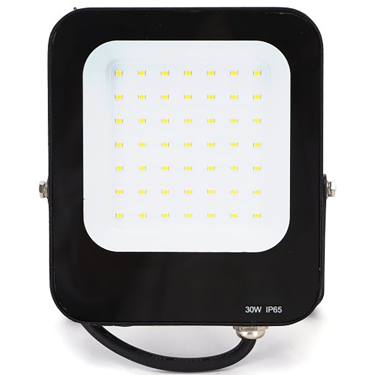 LED Bouwlamp - LED Schijnwerper - Aigi Rekan - 30 Watt - Natuurlijk Wit 4000K - Waterdicht IP65 - Rechthoek - Mat Zwart - Aluminium