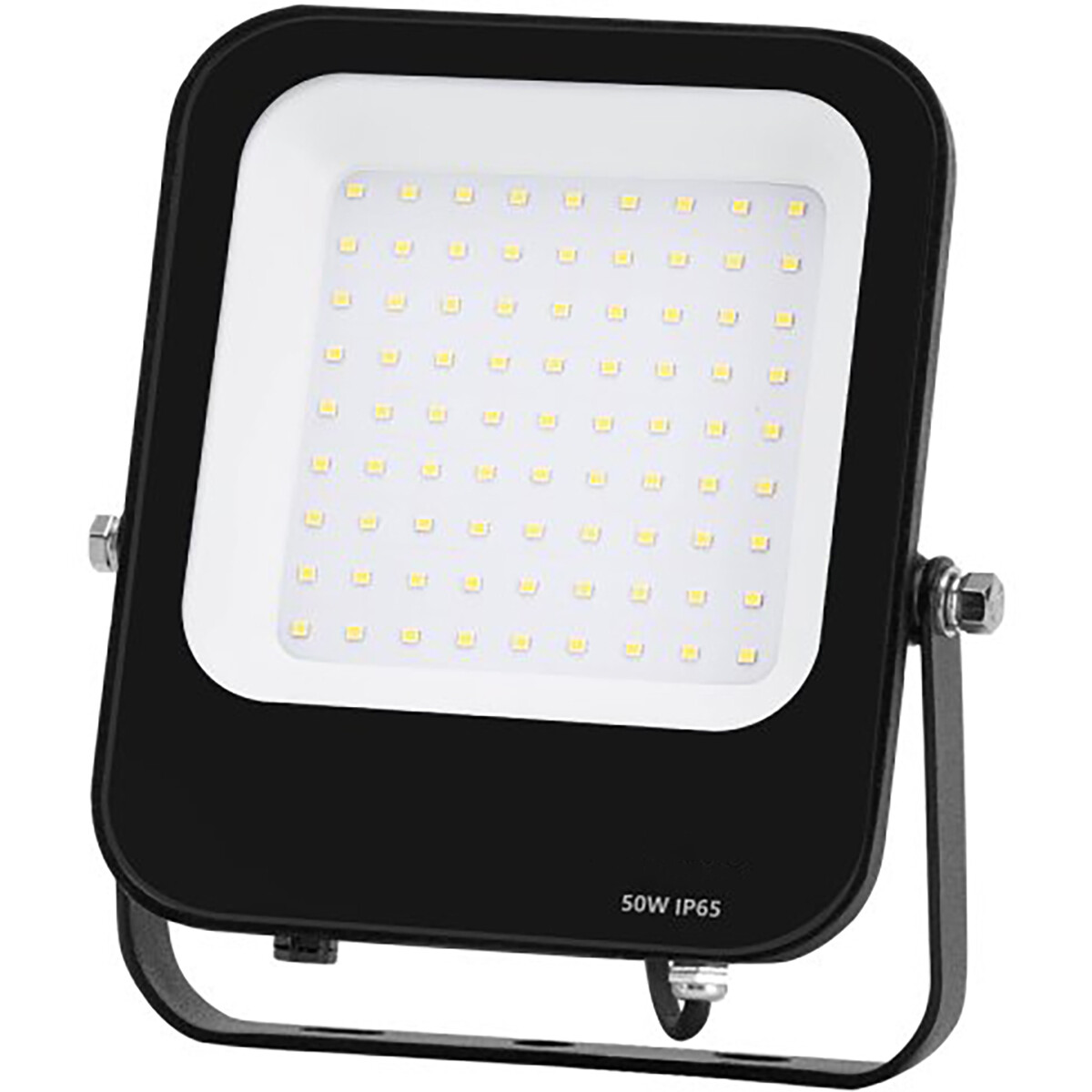 LED Bouwlamp - LED Schijnwerper - Aigi Rekan - 50 Watt - Helder/Koud Wit 6500K - Waterdicht IP65 - Rechthoek - Mat Zwart - Aluminium product afbeelding