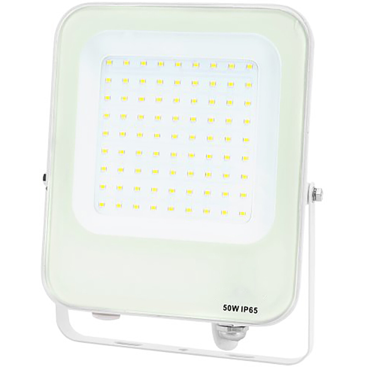 LED Bouwlamp - LED Schijnwerper - Aigi Rekan - 50 Watt - Natuurlijk Wit 4000K - Waterdicht IP65 - Rechthoek - Mat Wit - Aluminium product afbeelding