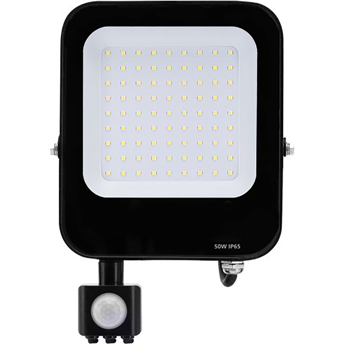 LED Bouwlamp met Bewegingssensor LED Schijnwerper Aigi Rekan 50 Watt Helder-Koud Wit 6500K Waterdich