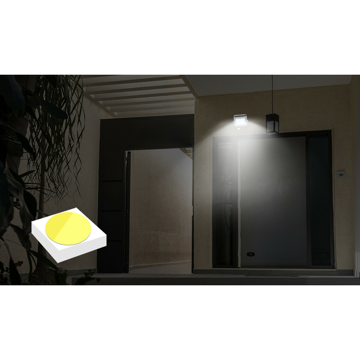 LED Bouwlamp met Sensor - Aigi Zuino - 20 Watt - Helder/Koud Wit 6500K - Waterdicht IP65 - Kantelbaar - Mat Grijs - Aluminium