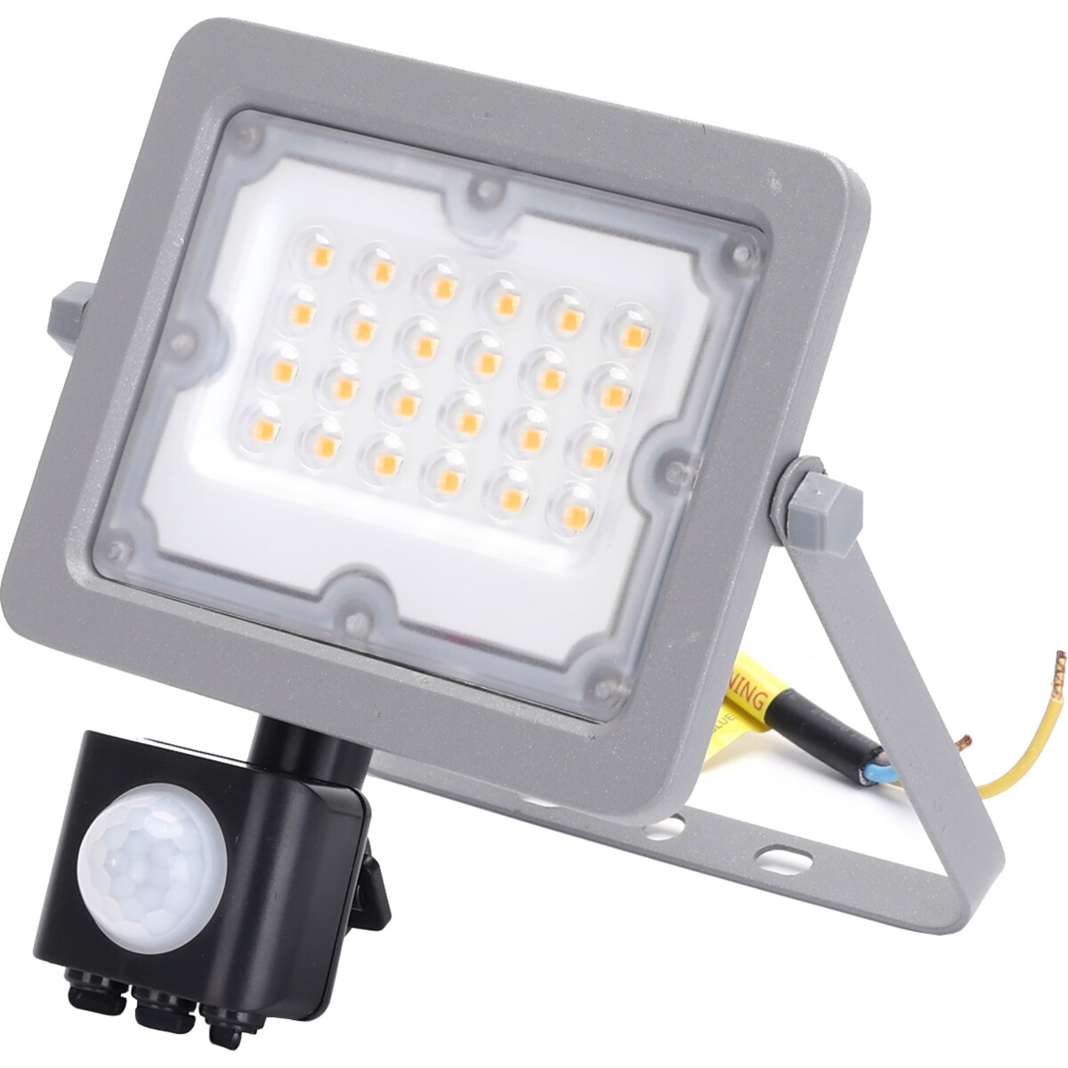 LED Bouwlamp met Sensor - Aigi Zuino - 20 Watt - Natuurlijk Wit 4000K - Waterdicht IP65 - Kantelbaar - Mat Grijs - Aluminium product afbeelding