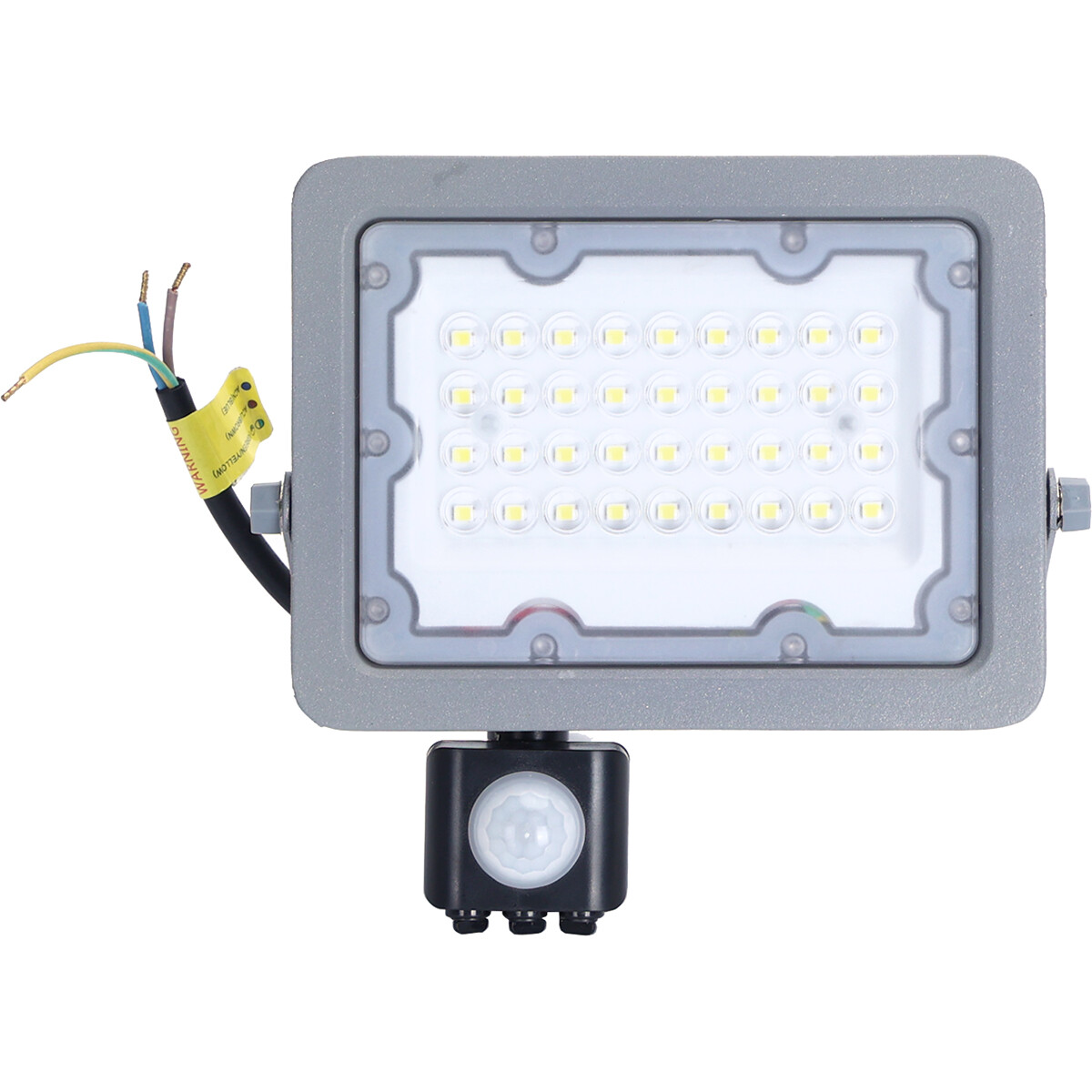 LED Bouwlamp met Sensor - Aigi Zuino - 30 Watt - Helder/Koud Wit 6500K - Waterdicht IP65 - Kantelbaar - Mat Grijs - Aluminium