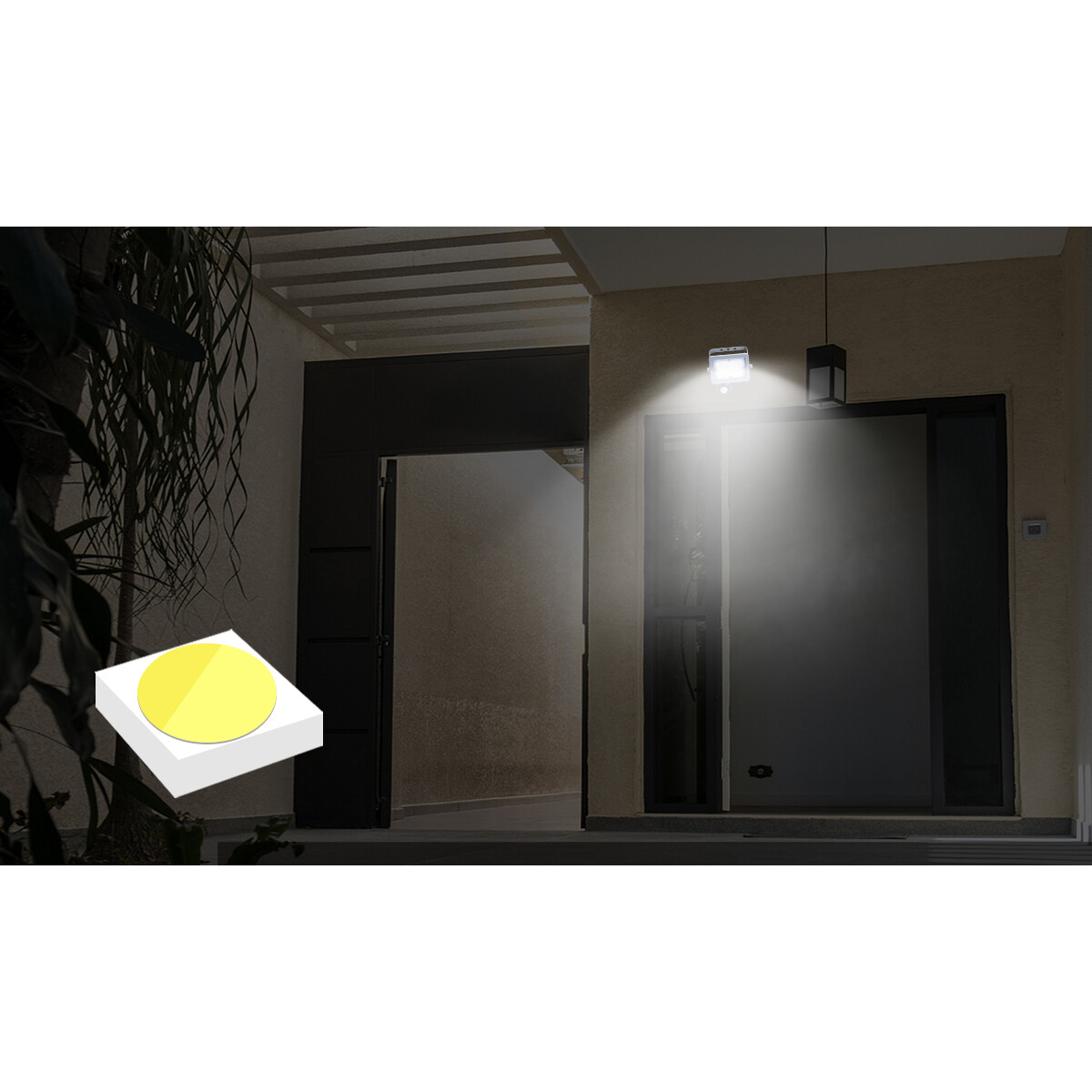 LED Bouwlamp met Sensor - Aigi Zuino - 50 Watt - Helder/Koud Wit 6500K - Waterdicht IP65 - Kantelbaar - Mat Grijs - Aluminium