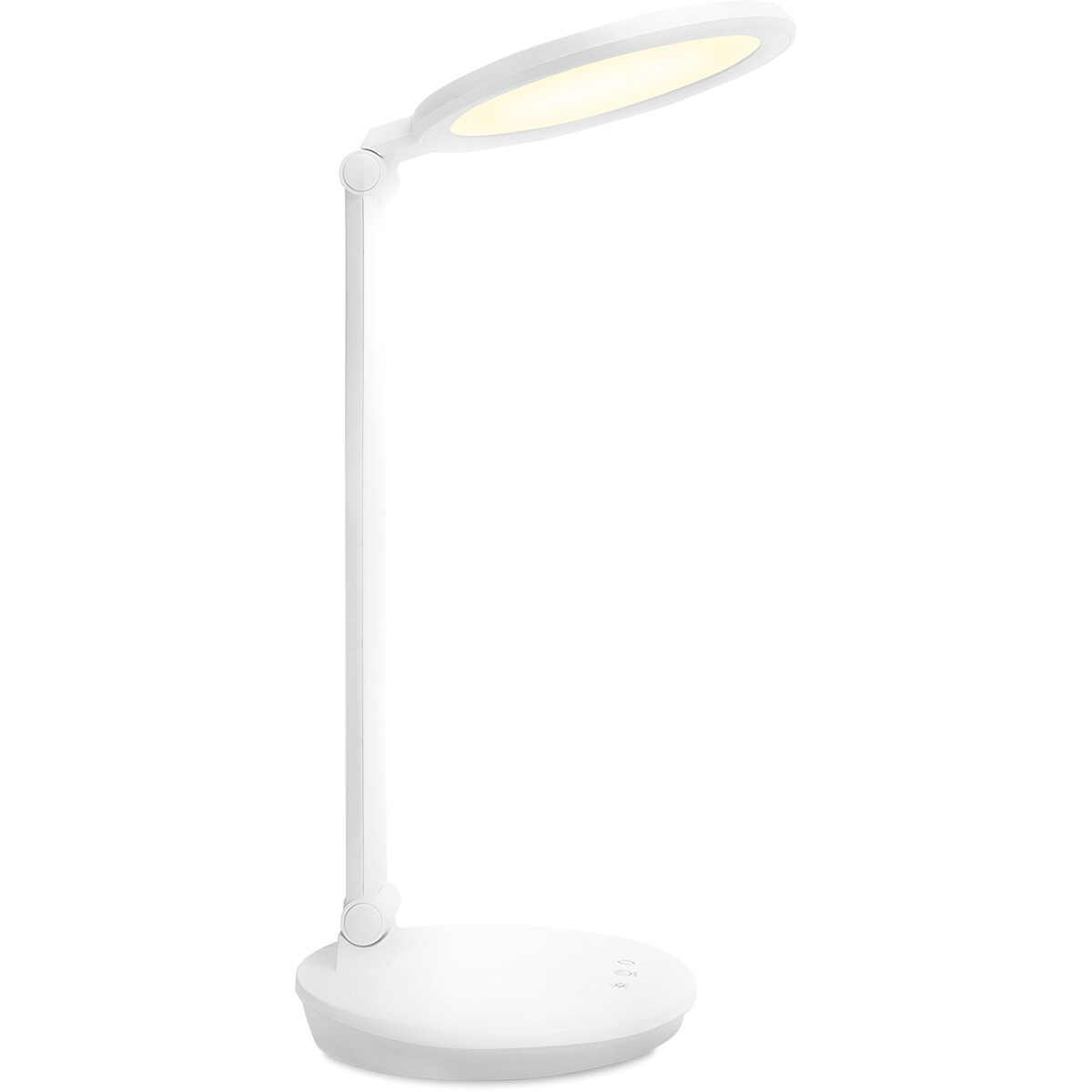 LED Bureaulamp - Aigi Awet - 8W - Aanpasbare Kleur - USB Oplaadbaar - Dimbaar - Rond - Mat Wit - Kunststof product afbeelding