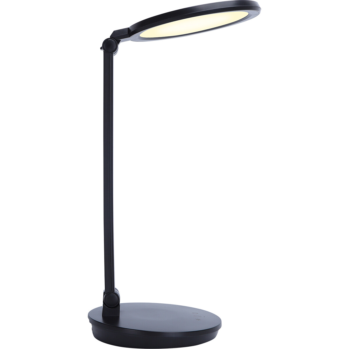 LED Bureaulamp - Aigi Awet - 8W - Aanpasbare Kleur - USB Oplaadbaar - Dimbaar - Rond - Mat Zwart - Kunststof product afbeelding