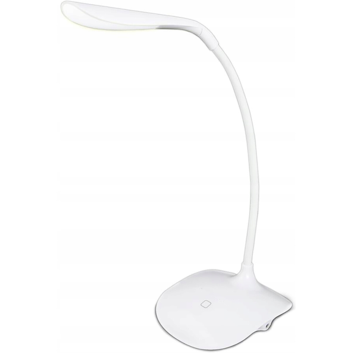 LED Bureaulamp - Estoza Acrin - 3W - Helder/Koud Wit 5500K - Touch Schakelaar - Dimbaar - Flexibele Arm - USB Opladen - Mat Wit - Kunststof product afbeelding